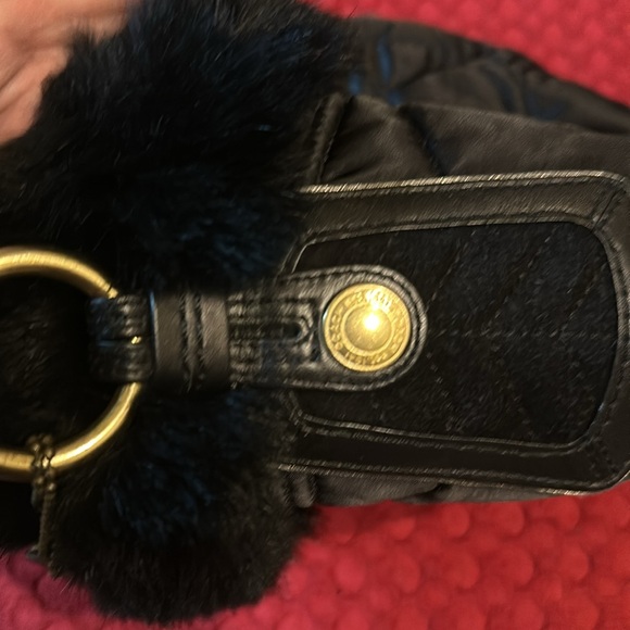 Coach logo nylon fur trimmed purse - Picture 3 of 9
